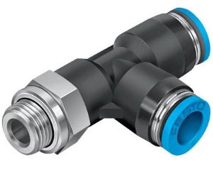 Festo QS Male Swivel Run Tee (BSPP)