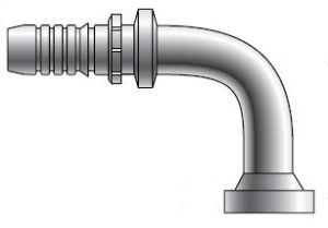 GlobalSpiral™ SAE Flange 90° Swept Elbow Code 62 Long Drop