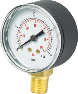 Vale® 50mm Bottom Connection Pressure Gauge BSPT